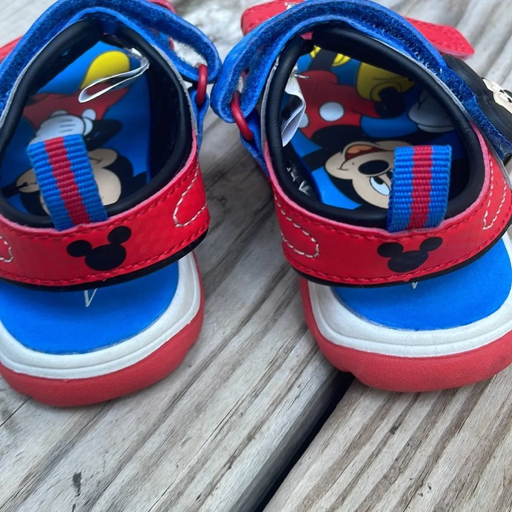 Disney Mickey Mouse Toddler Sandals Size 4 Blue Red